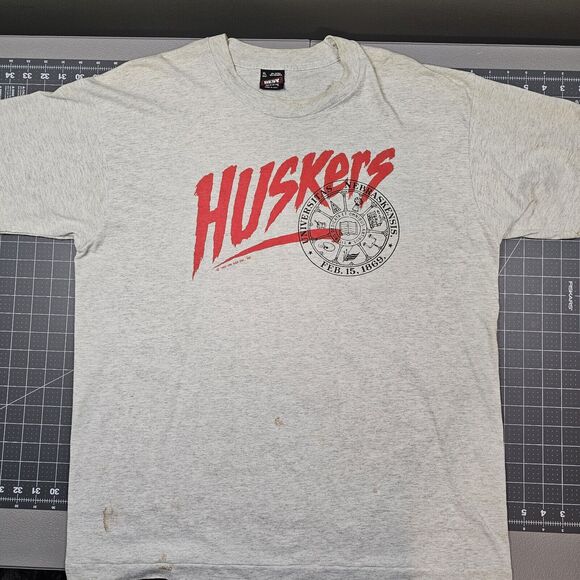 Vintage Nebraska Huskers Tshirt 90s Football College University Singlestitch 92 - Picture 1 of 12